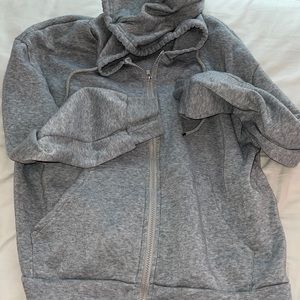grey oversized zip up jacket